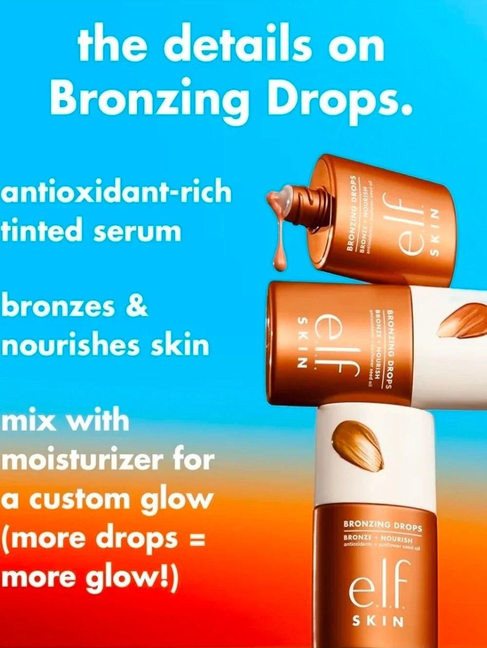 Elf Bronzer Drops, Ioni Glow Drops, Mattifying & Dewy Mist BNIB